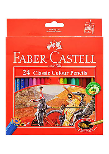 مداد رنگی 24 رنگ فابرکاستل بلند جعبه مقوایی